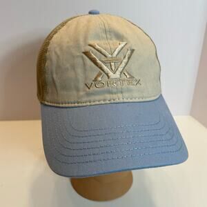 Vortex Optics Snap Back Trucker Hat One Size Fits Most Beige Blue Shooting